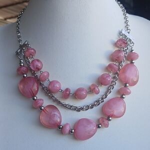 Paparazzi Pink and Silver Layered Necklace